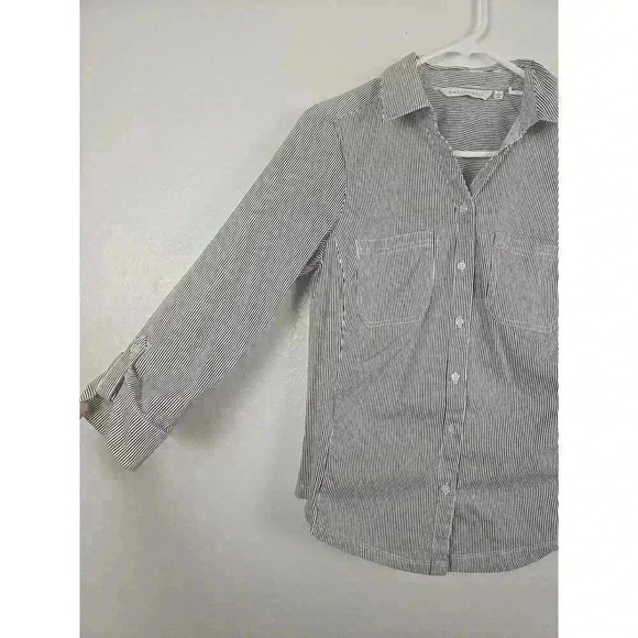 Emily Daniels Womens Striped Long Sleeve Button Down Shirt Size Small - Picture 3 of 4